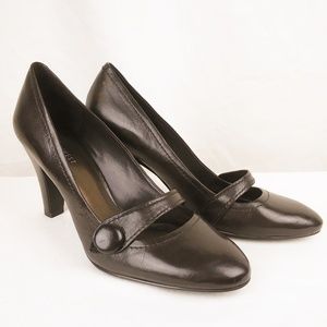 Retro Vintage Style Leather Mary Jane Heels Sz 8.5